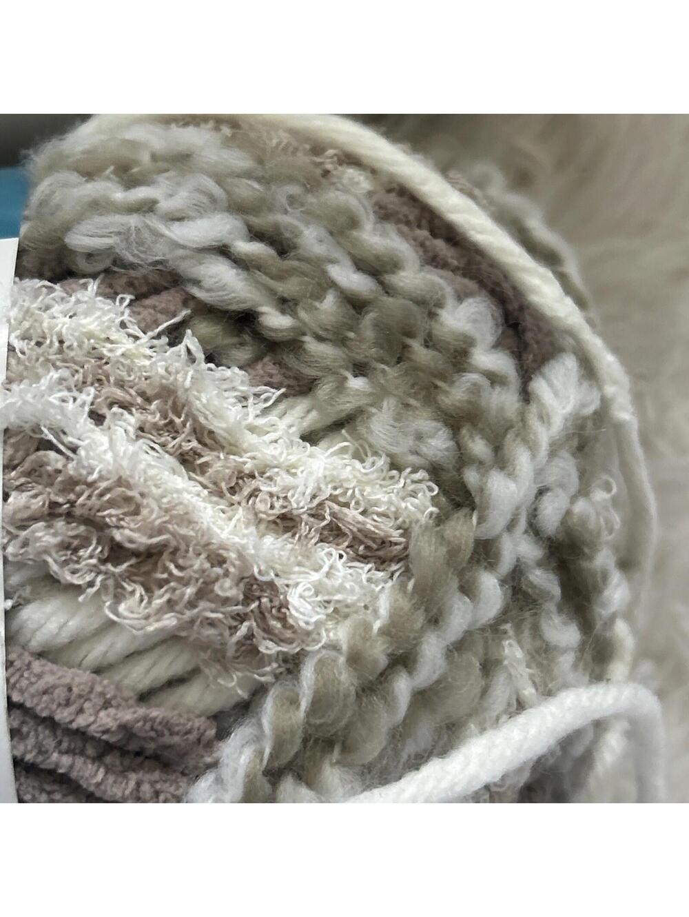 Bernat Baby Bundle Super Bulky Yarn 4-Textures Taupe Nest 207 Yds, 3 Skeins - Picture 4 of 5